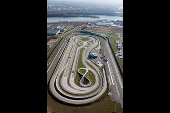 Truck Test track of the Daimler heavy load truck facility in the district Industriegebiet Woerth-Oberwald in Woerth am Rhein in the state Rhineland-Palatinate, Germany