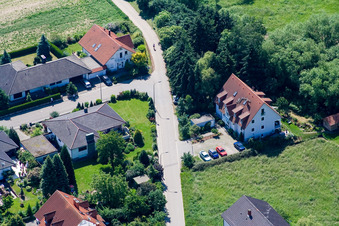 Main Street in Erlenbach bei Kandel in the state Rhineland-Palatinate, Germany from above