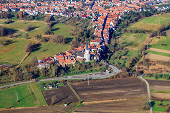 Hinterstädtel from the south in Jockgrim in the state Rhineland-Palatinate, Germany