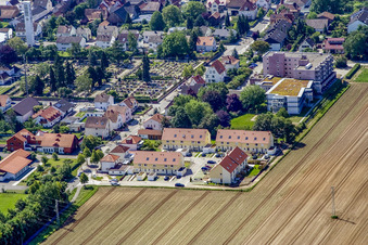 Aerial view of Landauer Street in Kandel in the state Rhineland-Palatinate, Germany