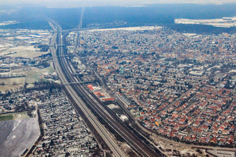 Hockenheim in the state Baden-Wuerttemberg, Germany out of the air