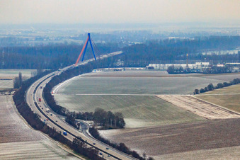 Speyer, motorway Rhine bridge in Hockenheim in the state Baden-Wuerttemberg, Germany