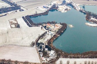 Aerial view of Speyer, Deutschhof, Am Deutschewühl in Otterstadt in the state Rhineland-Palatinate, Germany