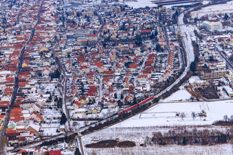 Aerial photograpy of Living close to the city in Kandel in the state Rhineland-Palatinate, Germany