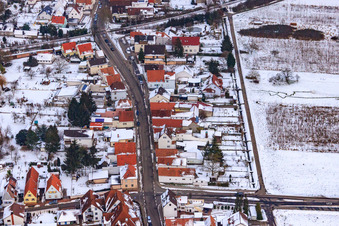 Oblique view of Saarstr in Kandel in the state Rhineland-Palatinate, Germany