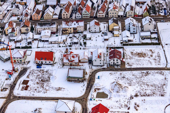 On the high trail in winter when there is snow in Kandel in the state Rhineland-Palatinate, Germany out of the air
