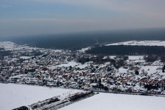 District Schaidt in Wörth am Rhein in the state Rhineland-Palatinate, Germany seen from a drone