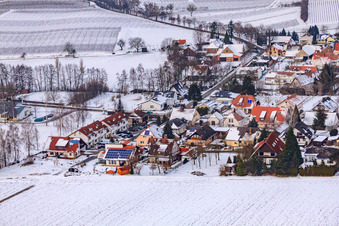 Mühlweg in the snow in Dierbach in the state Rhineland-Palatinate, Germany