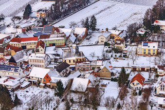 Haingasse in the snow in Dierbach in the state Rhineland-Palatinate, Germany