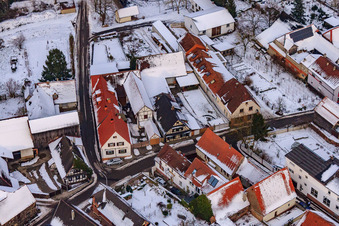 Raiffeisenstraße x Waschgasse in snow in Winden in the state Rhineland-Palatinate, Germany