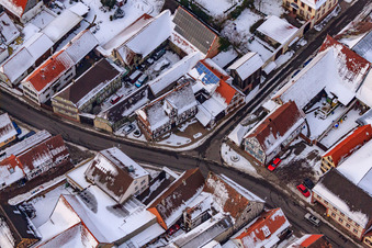 Night watchman's house in snow in Winden in the state Rhineland-Palatinate, Germany