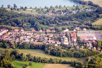 Lauterbourg in the state Bas-Rhin, France seen from a drone