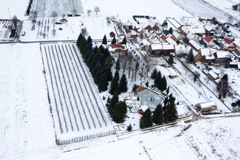 Aerial photograpy of Ornamental garden in Erlenbach bei Kandel in the state Rhineland-Palatinate, Germany