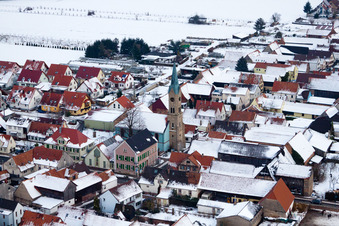 Main Street in Erlenbach bei Kandel in the state Rhineland-Palatinate, Germany out of the air