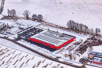 Bienwald Fitness World in the snow in the district Minderslachen in Kandel in the state Rhineland-Palatinate, Germany