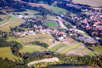 Aerial photograpy of Lauterbourg in the state Bas-Rhin, France