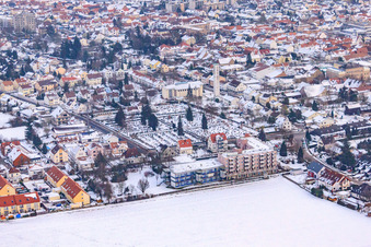 Cemetery in the snow in Kandel in the state Rhineland-Palatinate, Germany