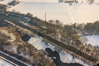 Old Rhine in winter in Wörth am Rhein in the state Rhineland-Palatinate, Germany