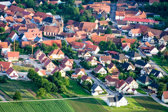 Aerial view of Schaffhausen pres Seltz in Schaffhouse-près-Seltz in the state Bas-Rhin, France