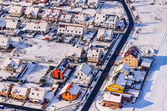 In the stone teeth in winter with snow in Rheinzabern in the state Rhineland-Palatinate, Germany