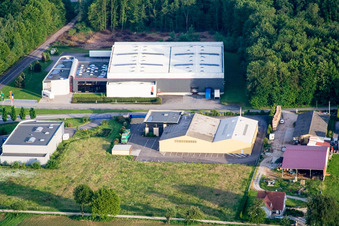 Aerial photograpy of Schaffhausen pres Seltz in Schaffhouse-près-Seltz in the state Bas-Rhin, France