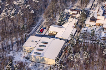 Paulat GmbH in winter with snow in Hatzenbühl in the state Rhineland-Palatinate, Germany