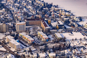 Asklepios Hospital in winter with snow in Kandel in the state Rhineland-Palatinate, Germany