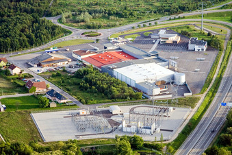 Oblique view of Seltz in the state Bas-Rhin, France