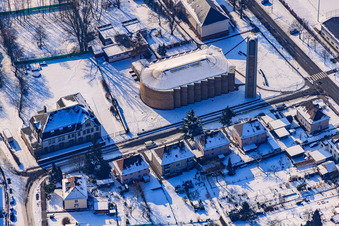 St. Konrad in winter with snow in the district Nordweststadt in Karlsruhe in the state Baden-Wuerttemberg, Germany