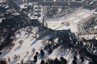 Oblique view of Lock in the district Innenstadt-West in Karlsruhe in the state Baden-Wuerttemberg, Germany