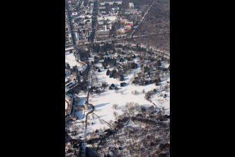 Castle Park in the district Innenstadt-West in Karlsruhe in the state Baden-Wuerttemberg, Germany out of the air