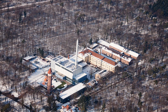 Aerial view of State Majolica Manufactory in the district Innenstadt-West in Karlsruhe in the state Baden-Wuerttemberg, Germany