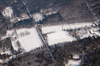 Sports fields in the Hardtwald DJK in the district Oststadt in Karlsruhe in the state Baden-Wuerttemberg, Germany