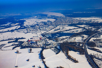 Coca Cola at the quarry lake in winter with snow in the district Neureut in Karlsruhe in the state Baden-Wuerttemberg, Germany