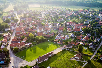 Aerial view of Village view in Forstfeld in the state Bas-Rhin, France