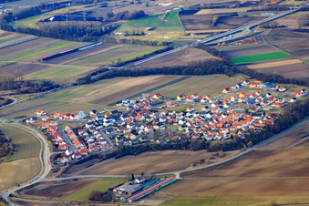 District from the southeast in the district Hardtwald in Neupotz in the state Rhineland-Palatinate, Germany