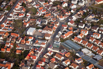 Musicus-free music school Linkenheim-Hochstetten, greenhouses of Klaus Maier nursery and Maier's fresh market in the district Linkenheim in Linkenheim-Hochstetten in the state Baden-Wuerttemberg, Germany