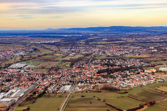 District from the south in the district Bad Langenbrücken in Bad Schönborn in the state Baden-Wuerttemberg, Germany