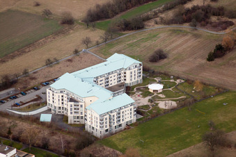 Aerial view of MiKiNa specialist clinic in the district Bad Langenbrücken in Bad Schönborn in the state Baden-Wuerttemberg, Germany