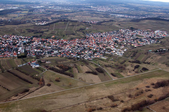 Bird's eye view of Malsch in the state Baden-Wuerttemberg, Germany