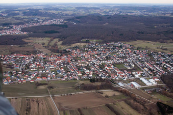 Malsch in the state Baden-Wuerttemberg, Germany viewn from the air