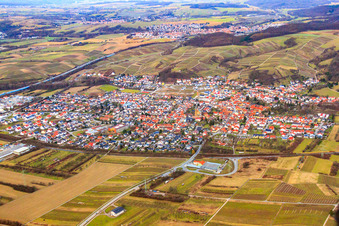 City view from the southwest in Rauenberg in the state Baden-Wuerttemberg, Germany