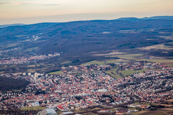 Aerial view of From the south in Wiesloch in the state Baden-Wuerttemberg, Germany