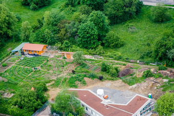 Sports hall of the Goetheschule Waldorfschule in the district Südweststadt in Pforzheim in the state Baden-Wuerttemberg, Germany