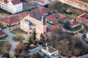 Aerial view of Foundation, Jakob-Reeb-School, St. Joseph's Youth Center in Landau in der Pfalz in the state Rhineland-Palatinate, Germany