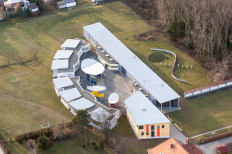 Aerial photograpy of Buildings of the Childrens and Youth Home Jugendwerk St. Josef in the district Queichheim in Landau in der Pfalz in the state Rhineland-Palatinate, Germany
