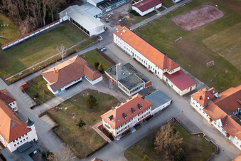Foundation, Jakob-Reeb-School, St. Joseph's Youth Center in Landau in der Pfalz in the state Rhineland-Palatinate, Germany from the plane