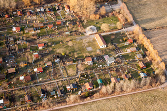 Aerial view of Allotment garden in the district Dammheim in Landau in der Pfalz in the state Rhineland-Palatinate, Germany