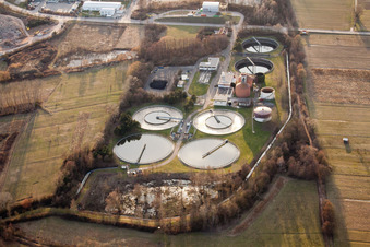 Sewage treatment plant in Landau in der Pfalz in the state Rhineland-Palatinate, Germany