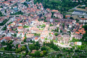 Aerial photograpy of District Brötzingen in Pforzheim in the state Baden-Wuerttemberg, Germany